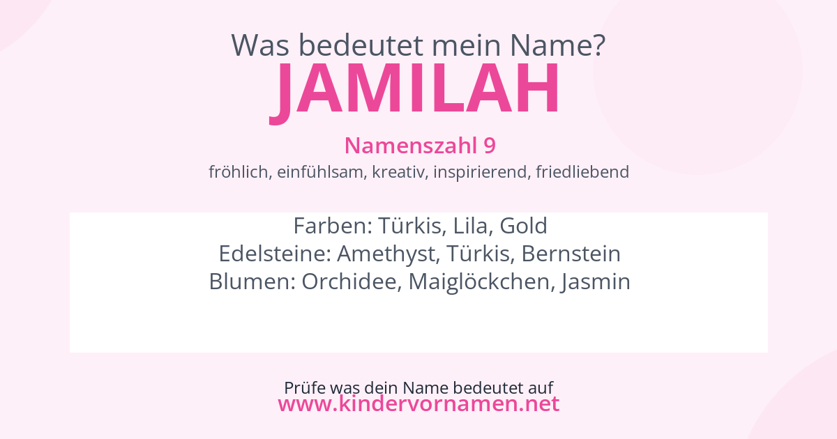 Was bedeutet der Name Jamilah?