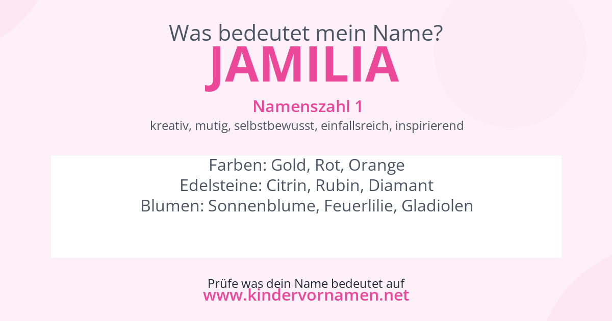 Was bedeutet der Name Jamilia?