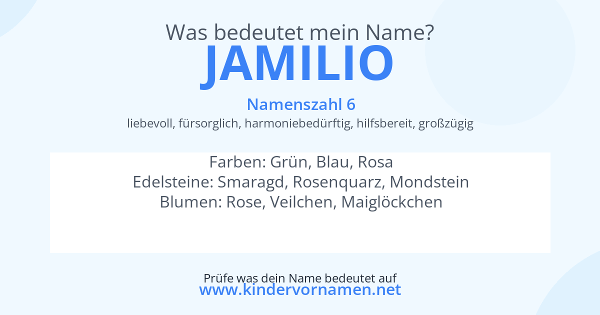 Was bedeutet der Name Jamilio?