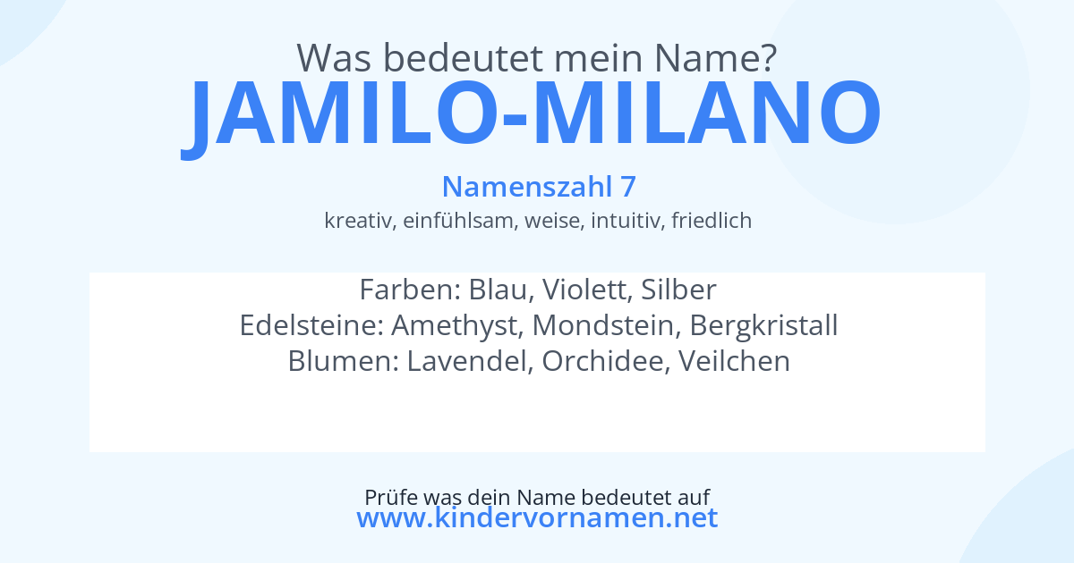 Was bedeutet der Name Jamilo-Milano?