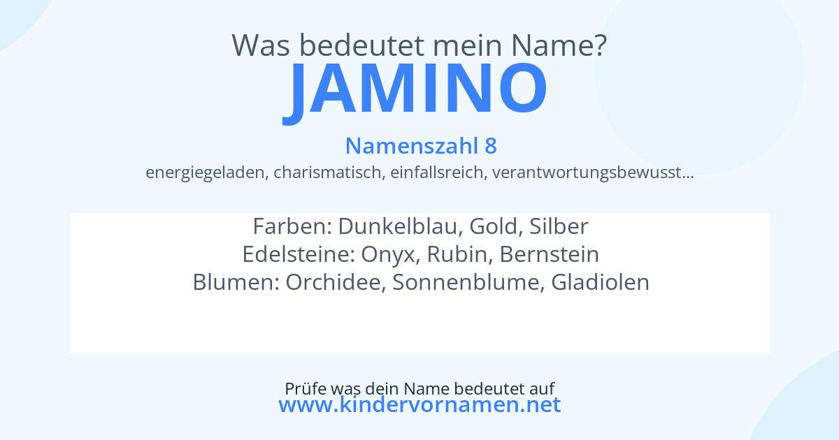 Was bedeutet der Name Jamino?