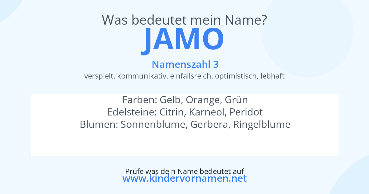 Was bedeutet der Name Jamo?