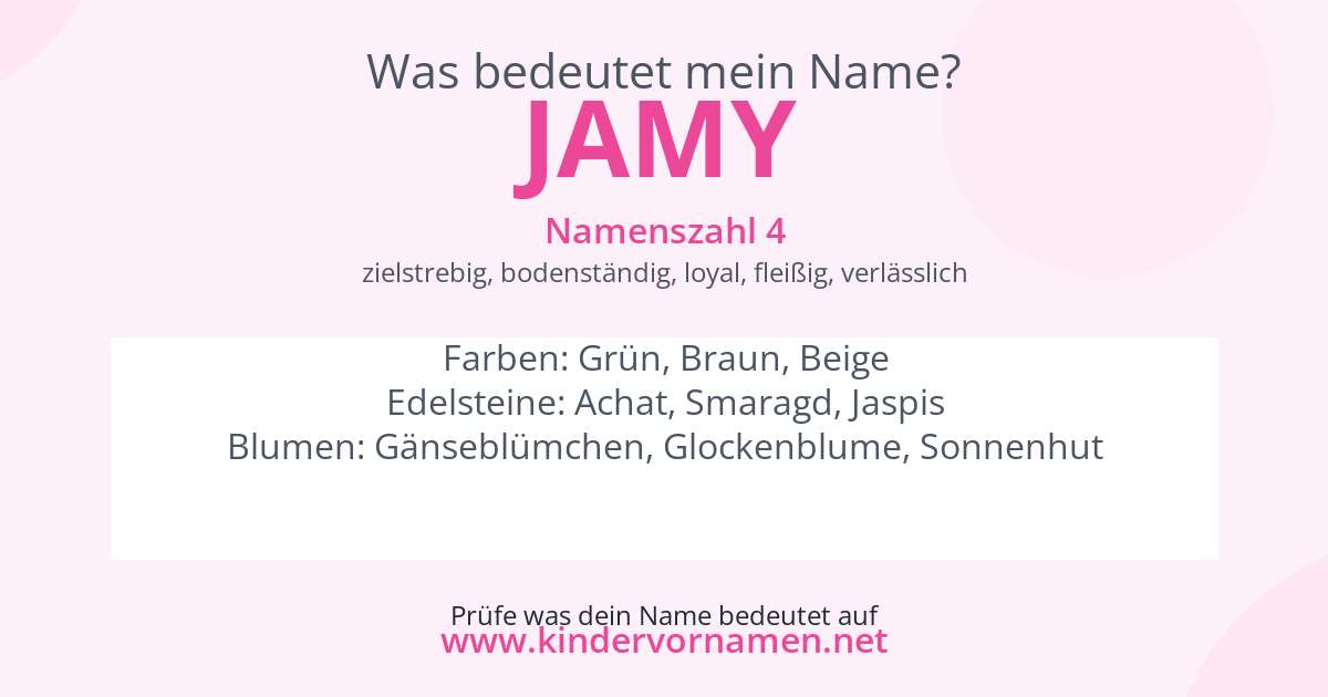 Was bedeutet der Name Jamy?