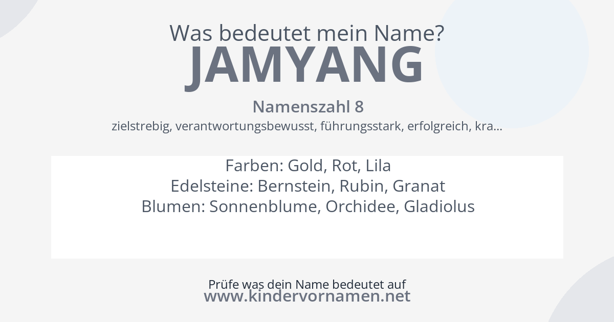 Was bedeutet der Name Jamyang?