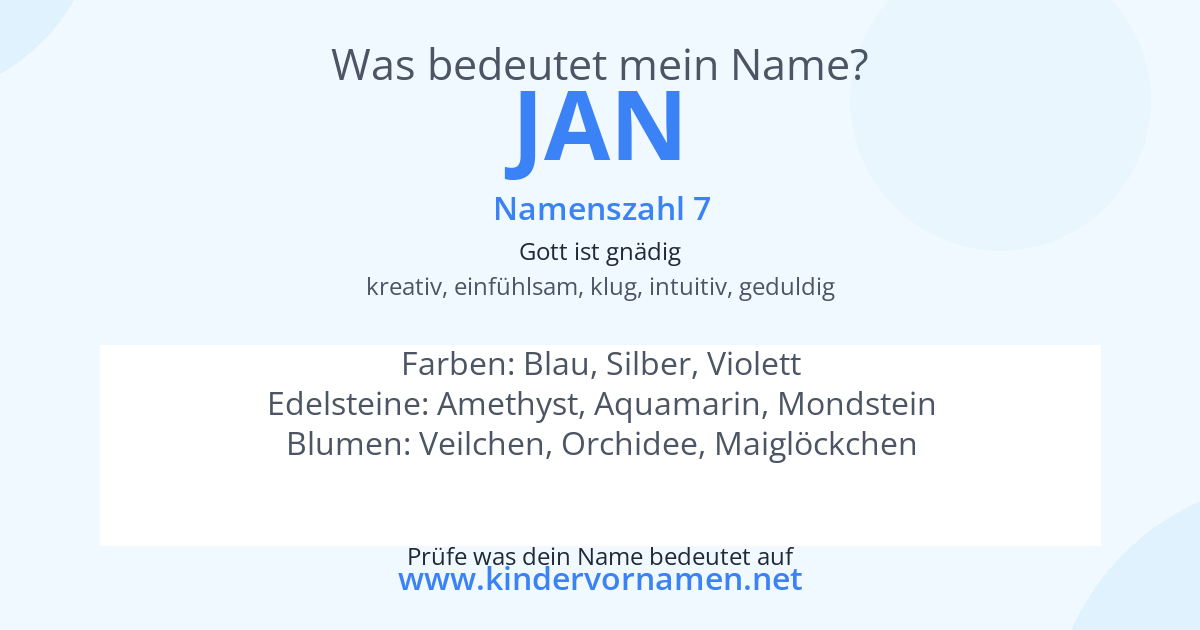 Was bedeutet der Name Jan?