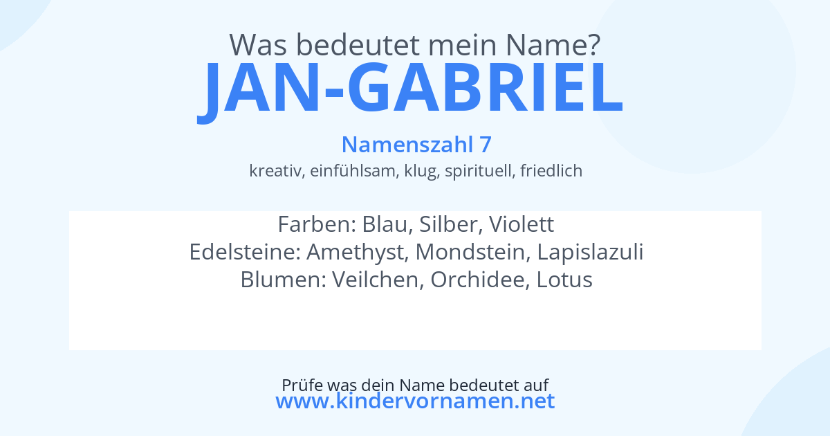 Was bedeutet der Name Jan-Gabriel?