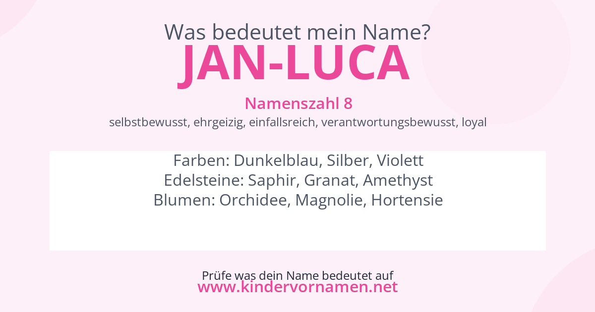 Was bedeutet der Name Jan-Luca?