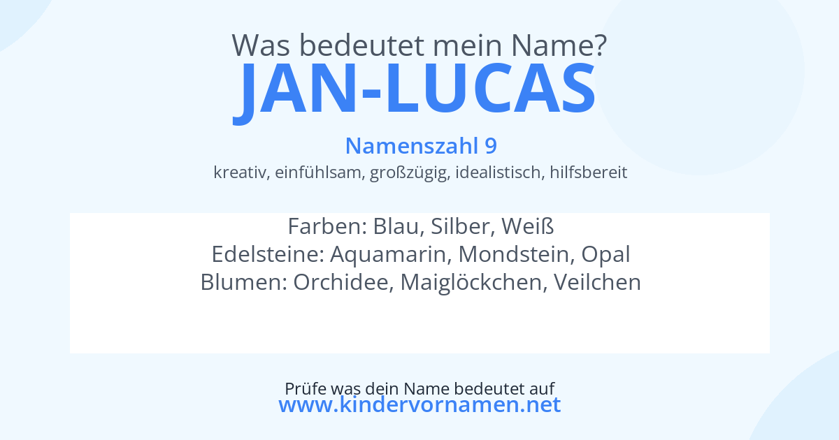 Was bedeutet der Name Jan-Lucas?