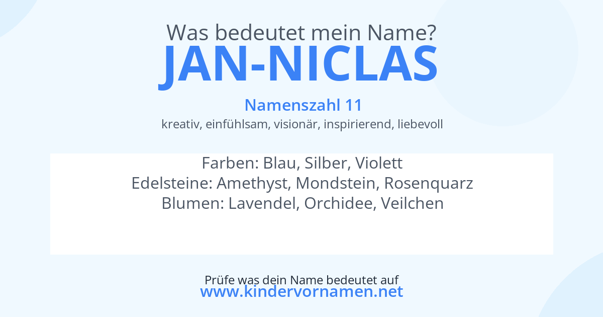 Was bedeutet der Name Jan-Niclas?