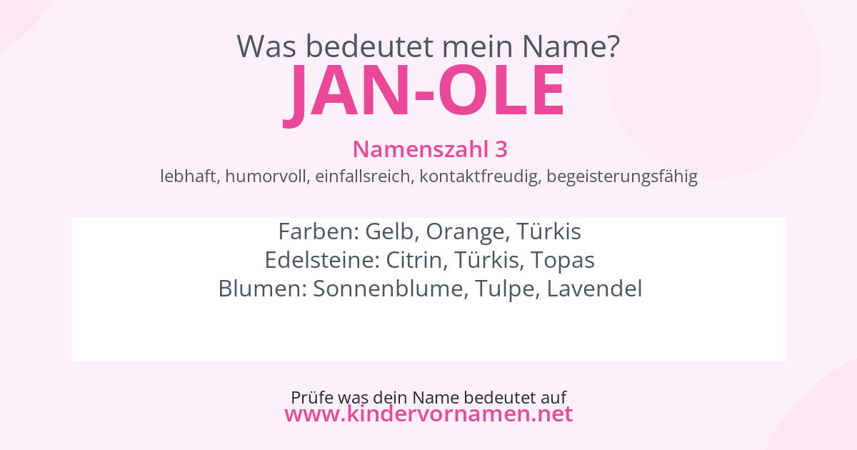 Was bedeutet der Name Jan-Ole?