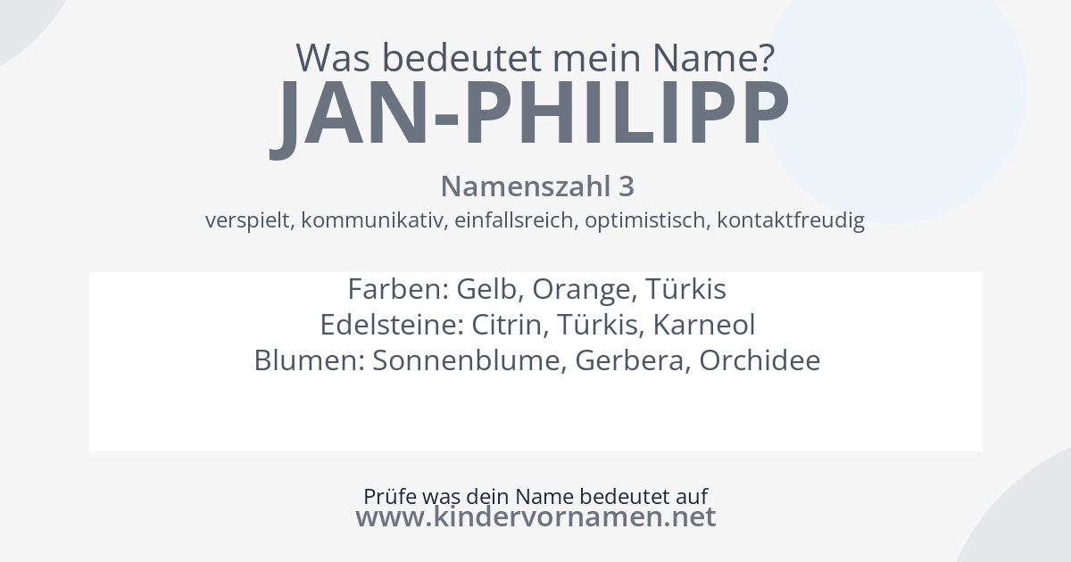 Was bedeutet der Name Jan-Philipp?