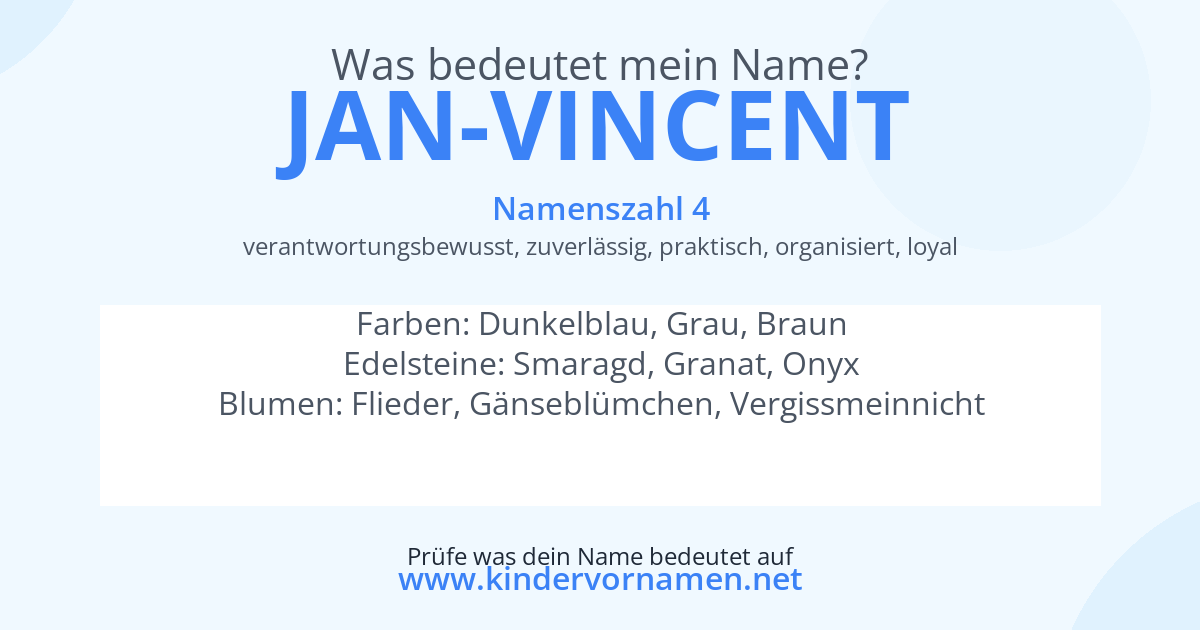 Was bedeutet der Name Jan-Vincent?