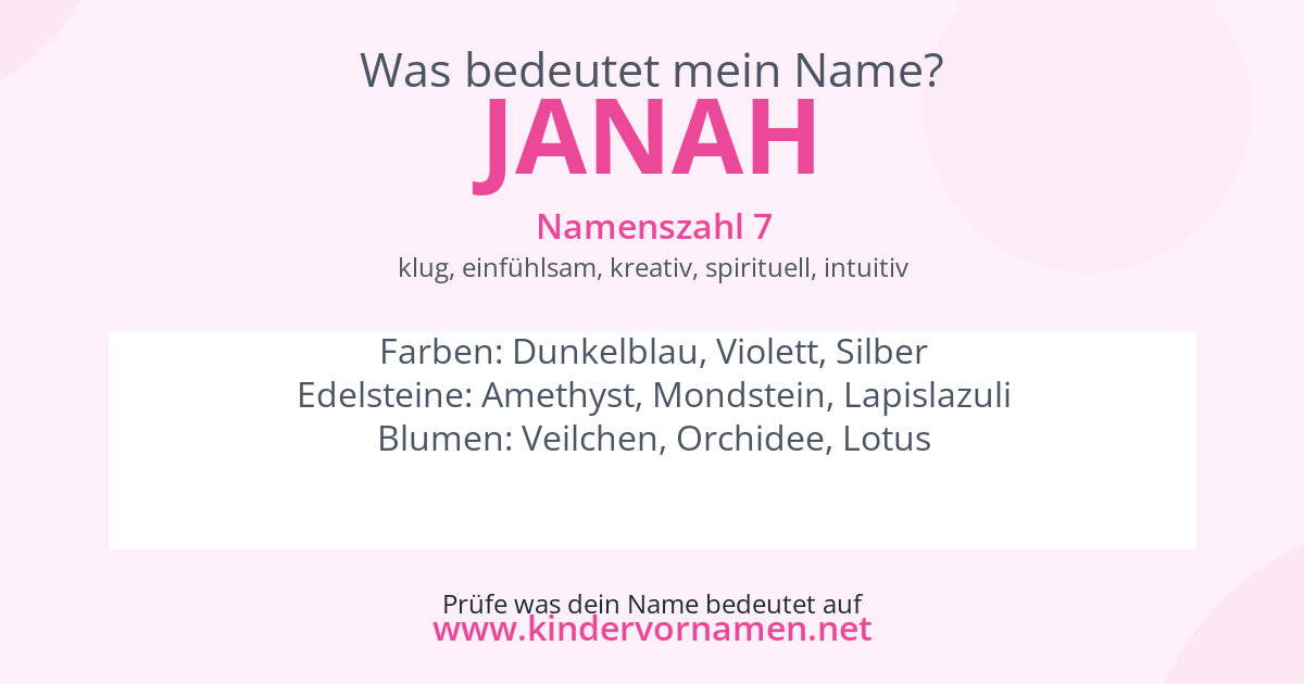 Was bedeutet der Name Janah?