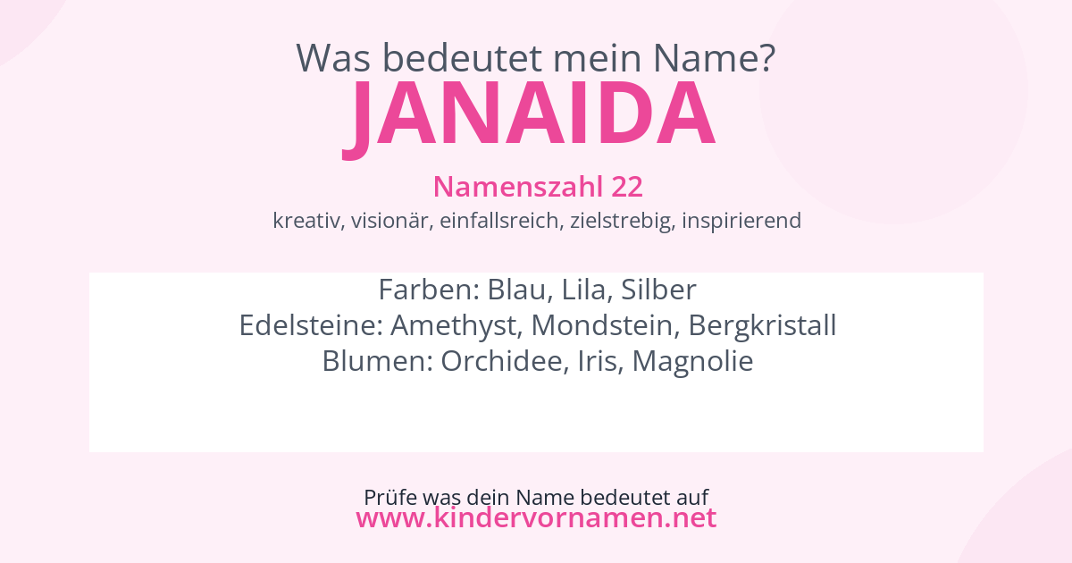 Was bedeutet der Name Janaida?