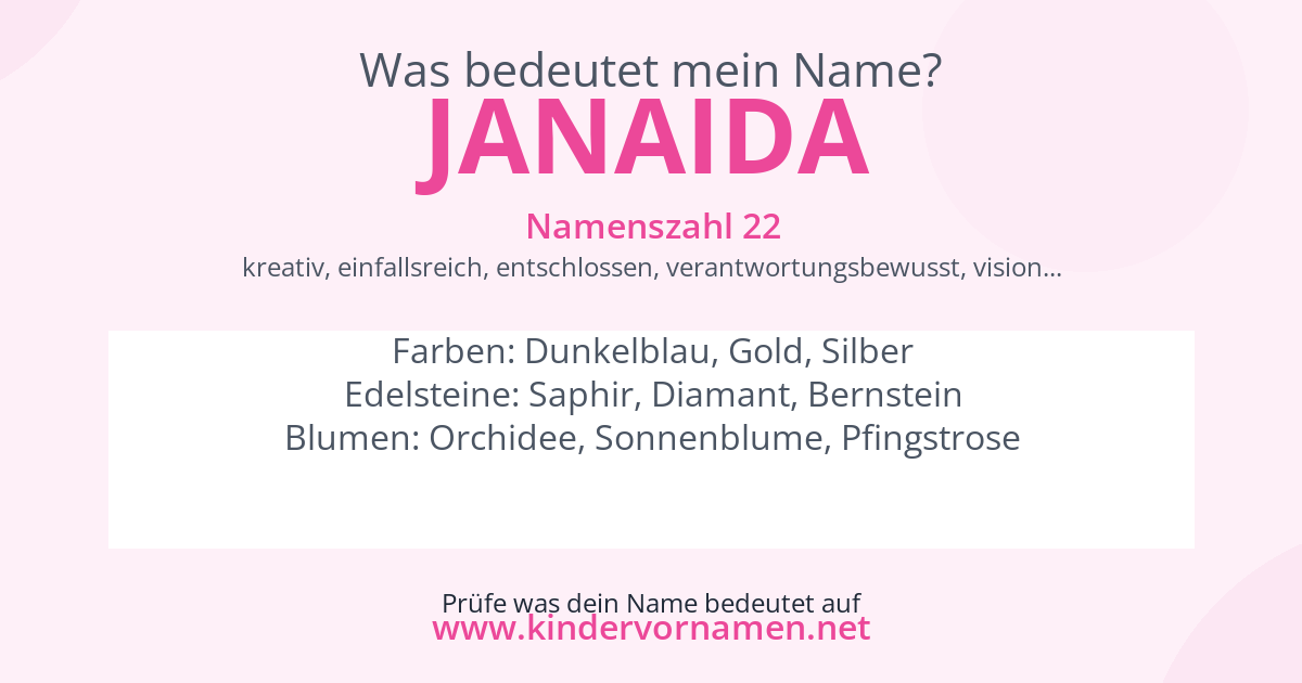 Was bedeutet der Name Janaida?