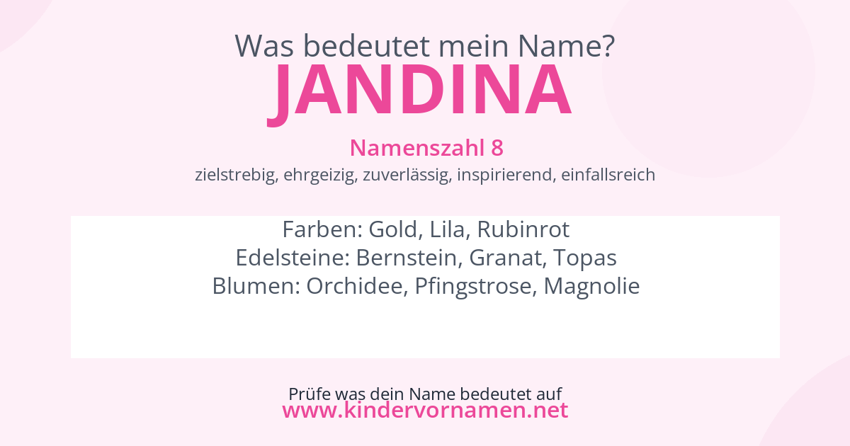 Was bedeutet der Name Jandina?