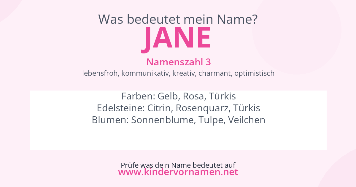 Was bedeutet der Name Jane?