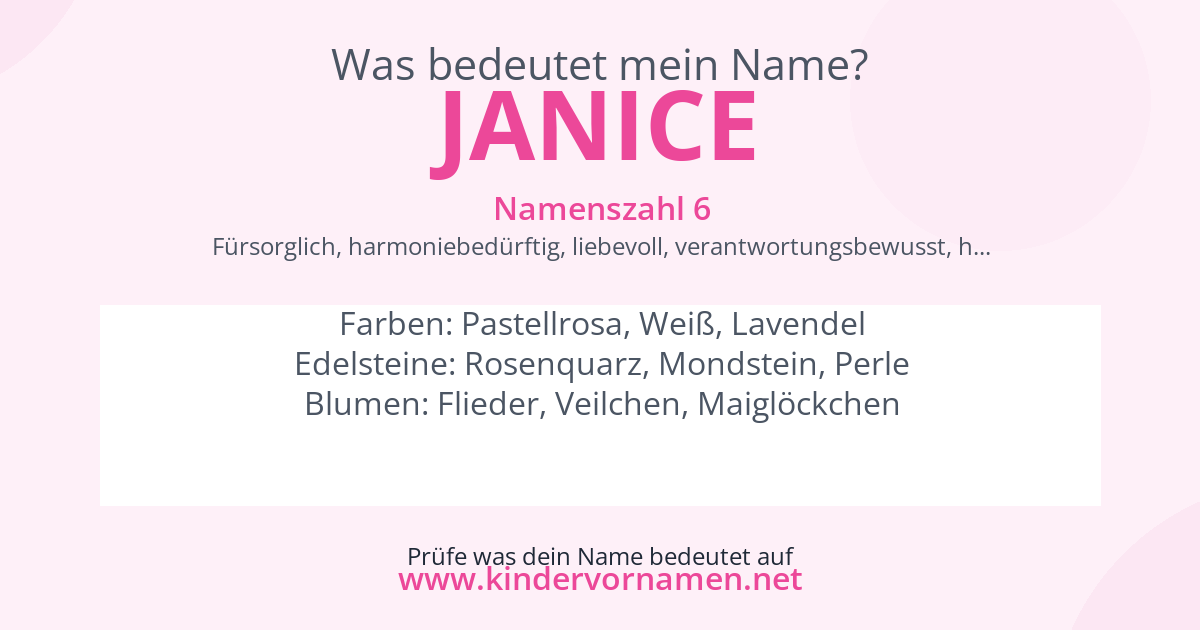 Was bedeutet der Name Janice?