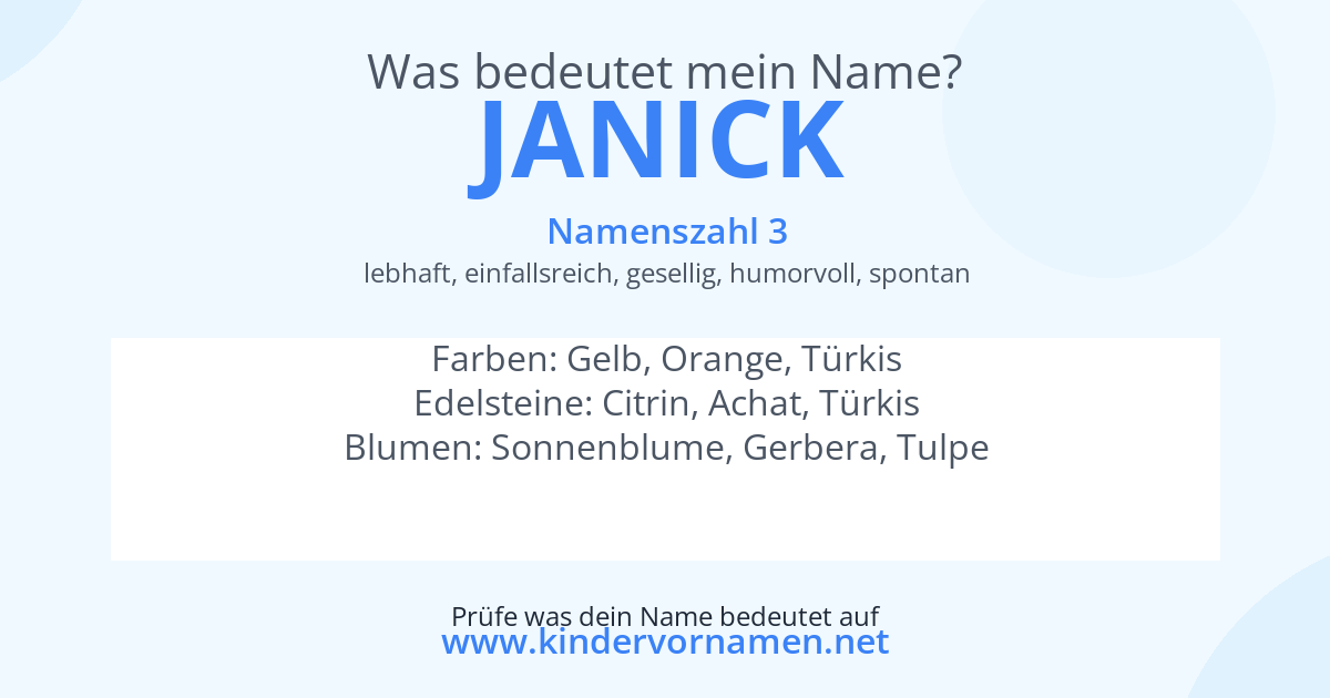 Was bedeutet der Name Janick?