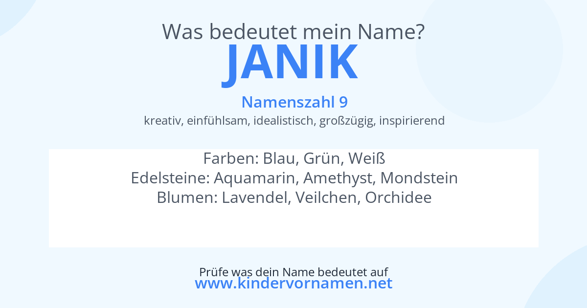 Was bedeutet der Name Janik?