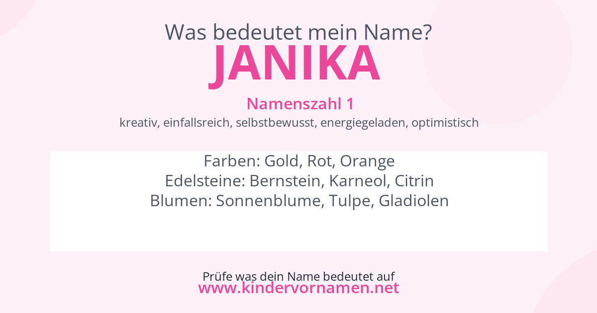 Was bedeutet der Name Janika?