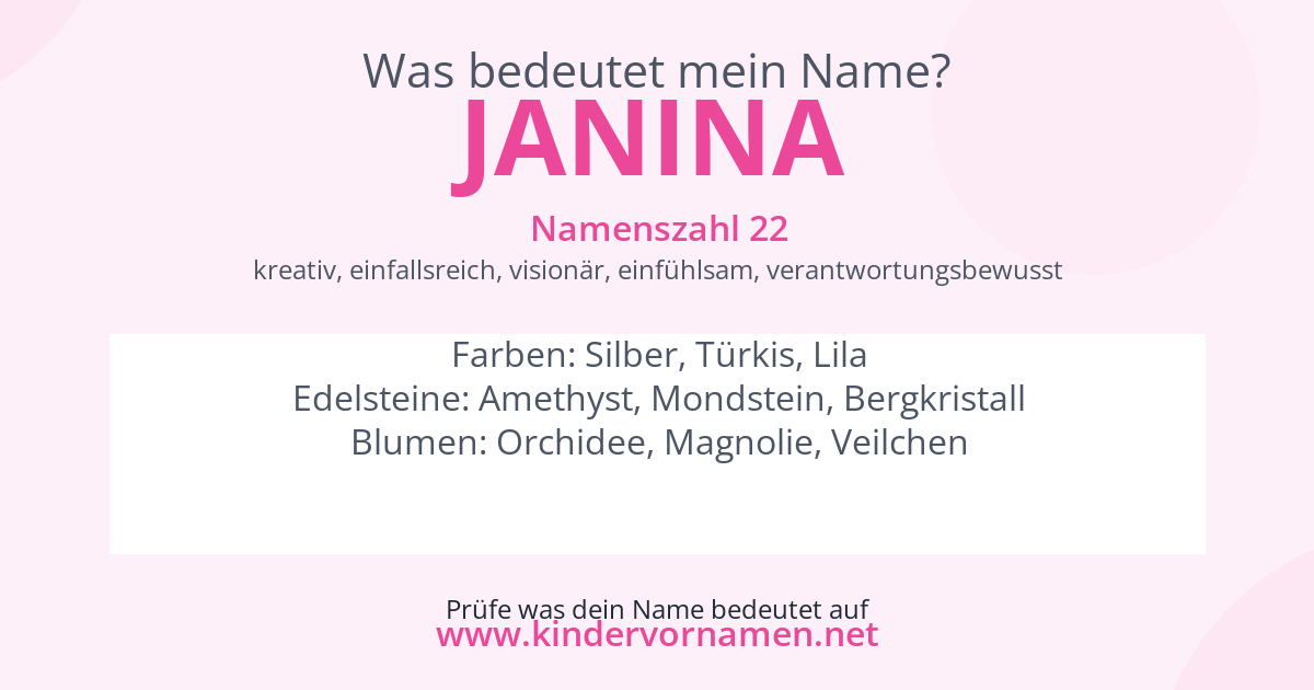 Was bedeutet der Name Janina?