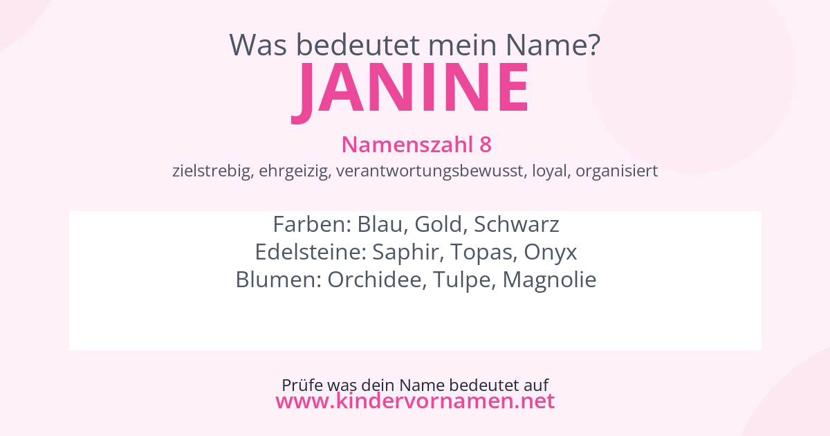 Was bedeutet der Name Janine?