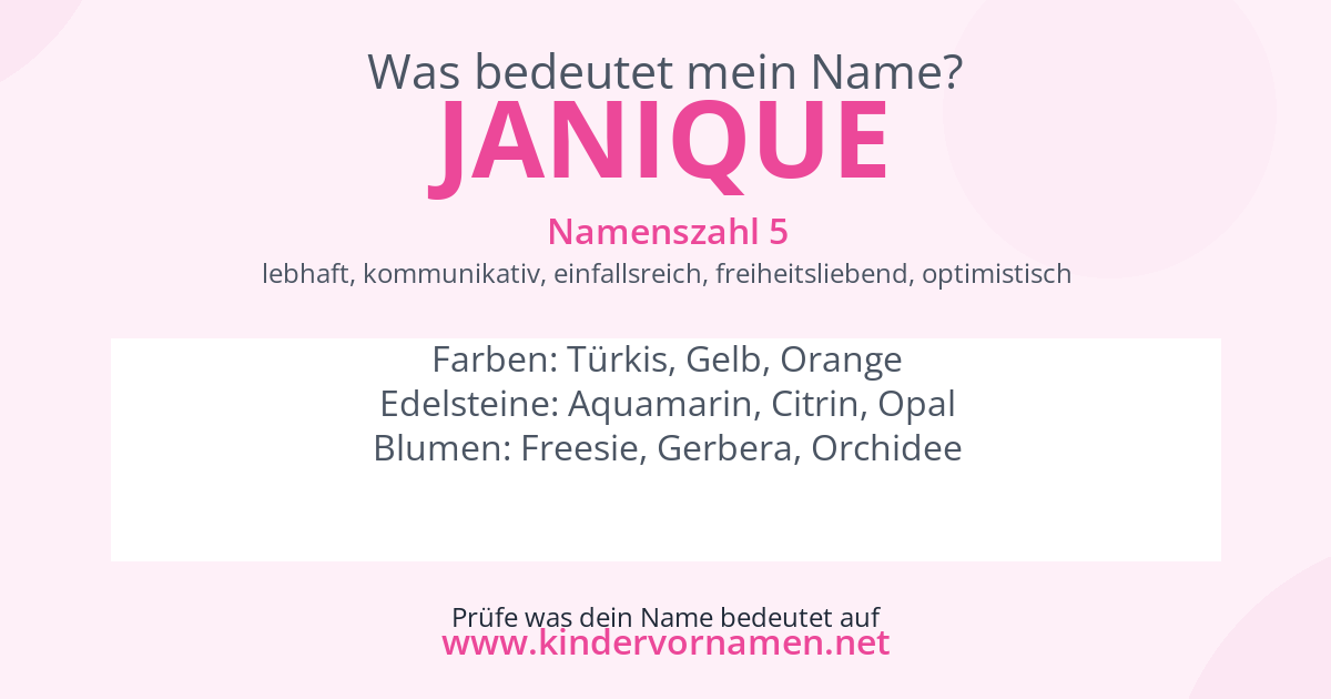 Was bedeutet der Name Janique?