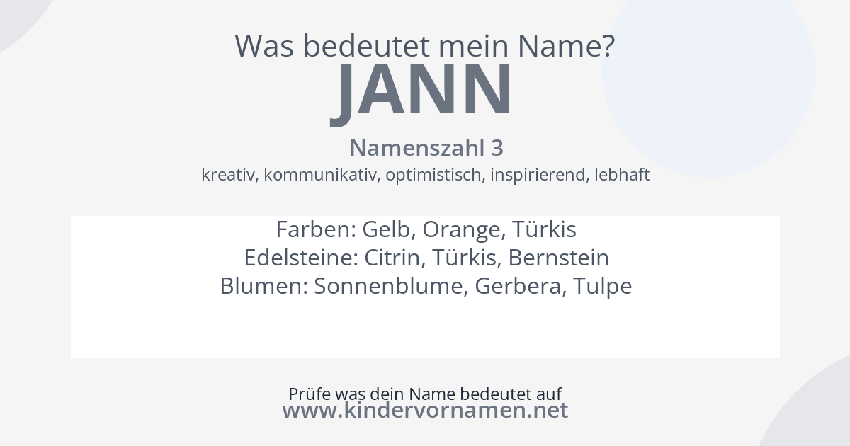 Was bedeutet der Name Jann?