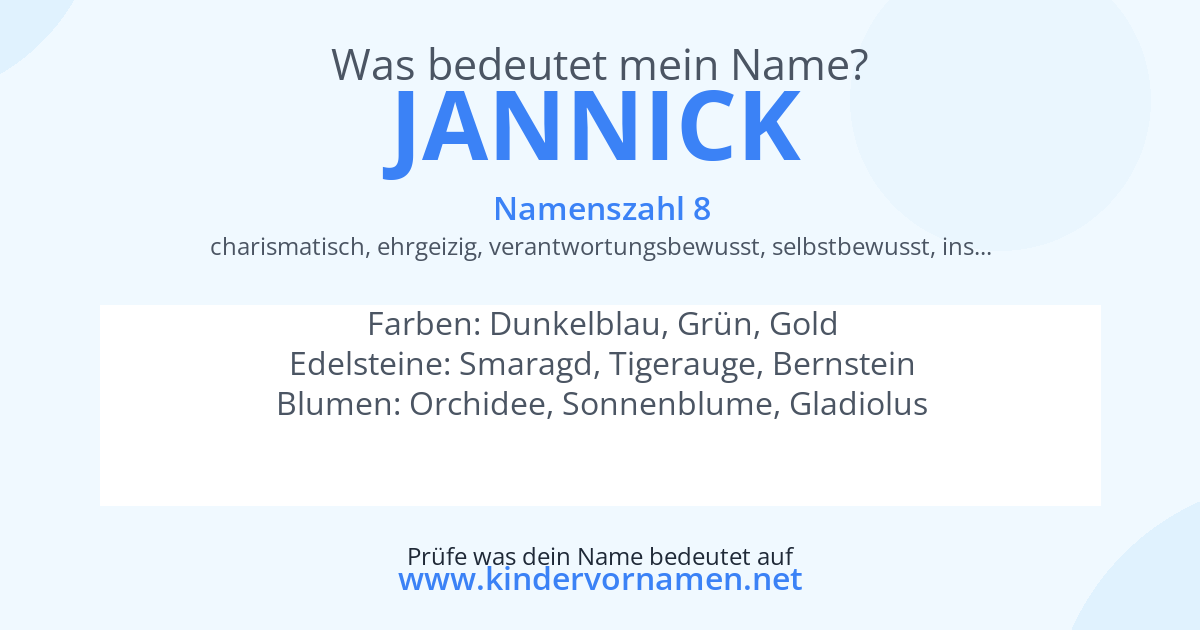 Was bedeutet der Name Jannick?