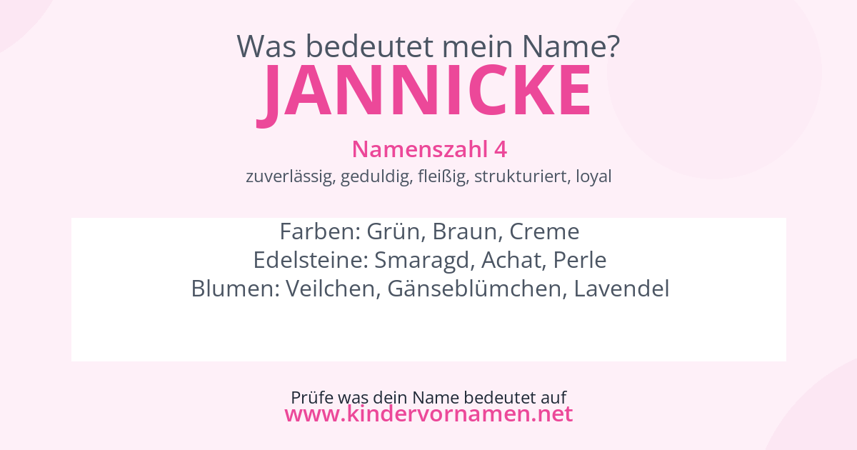 Was bedeutet der Name Jannicke?
