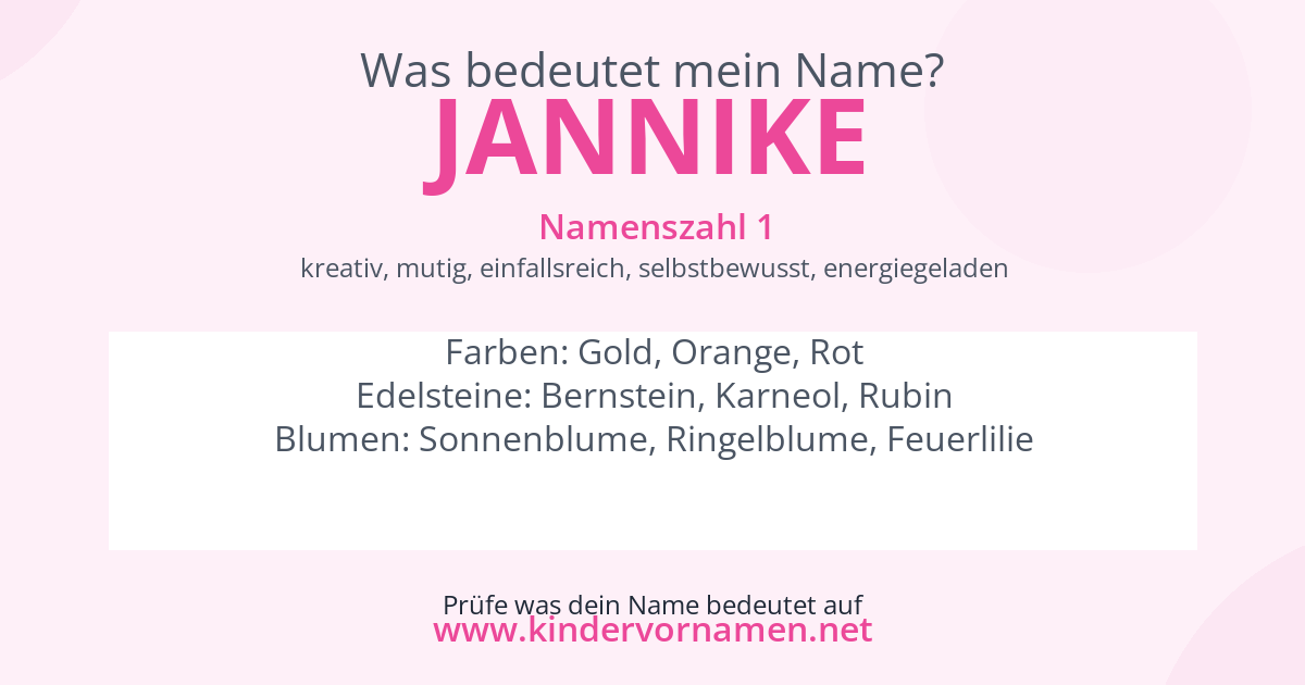 Was bedeutet der Name Jannike?