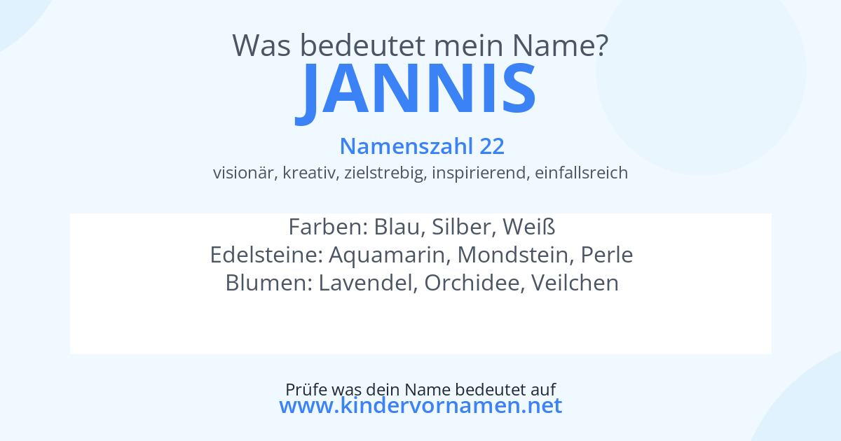 Was bedeutet der Name Jannis?