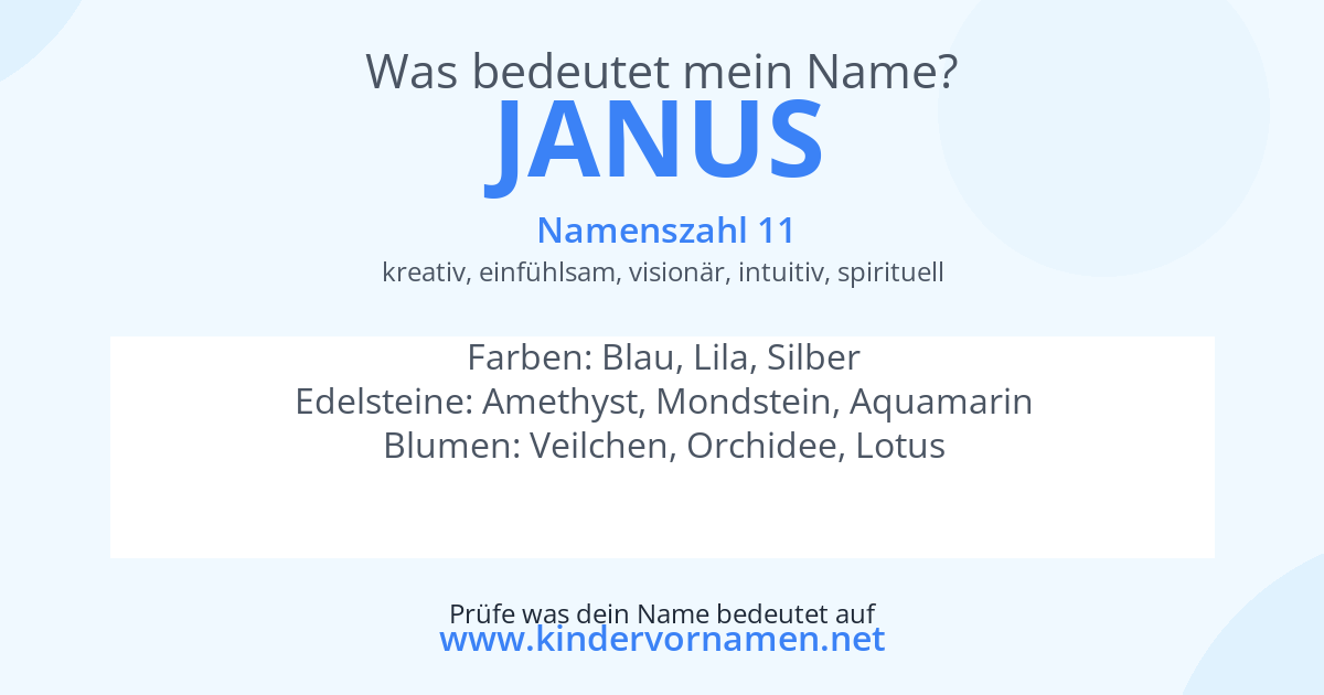 Was bedeutet der Name Janus?