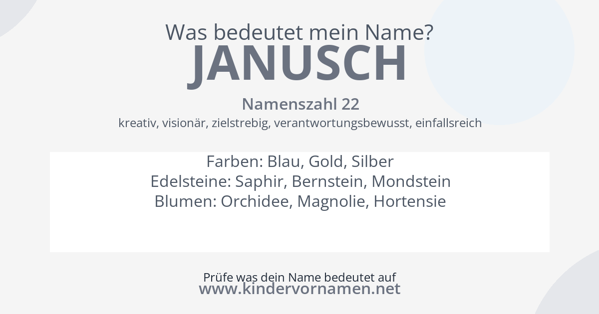 Was bedeutet der Name Janusch?