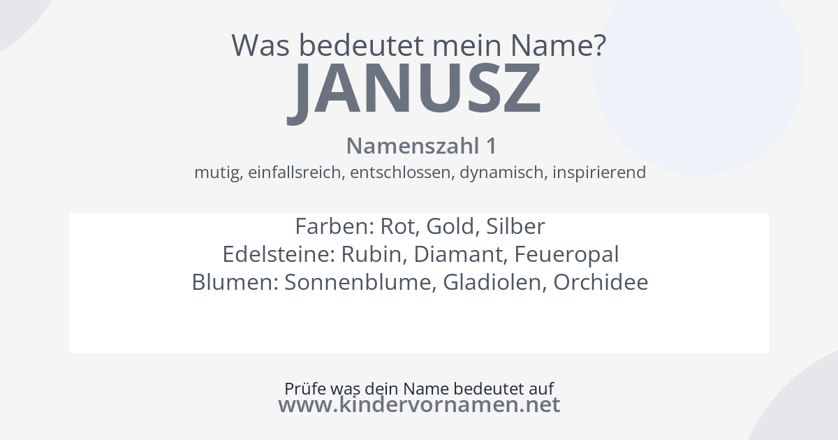 Was bedeutet der Name Janusz?