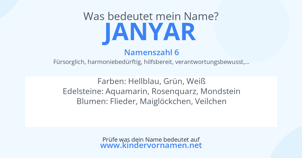 Was bedeutet der Name Janyar?