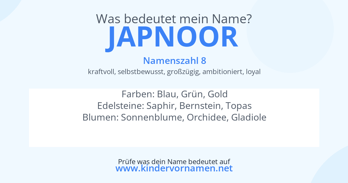 Was bedeutet der Name Japnoor?