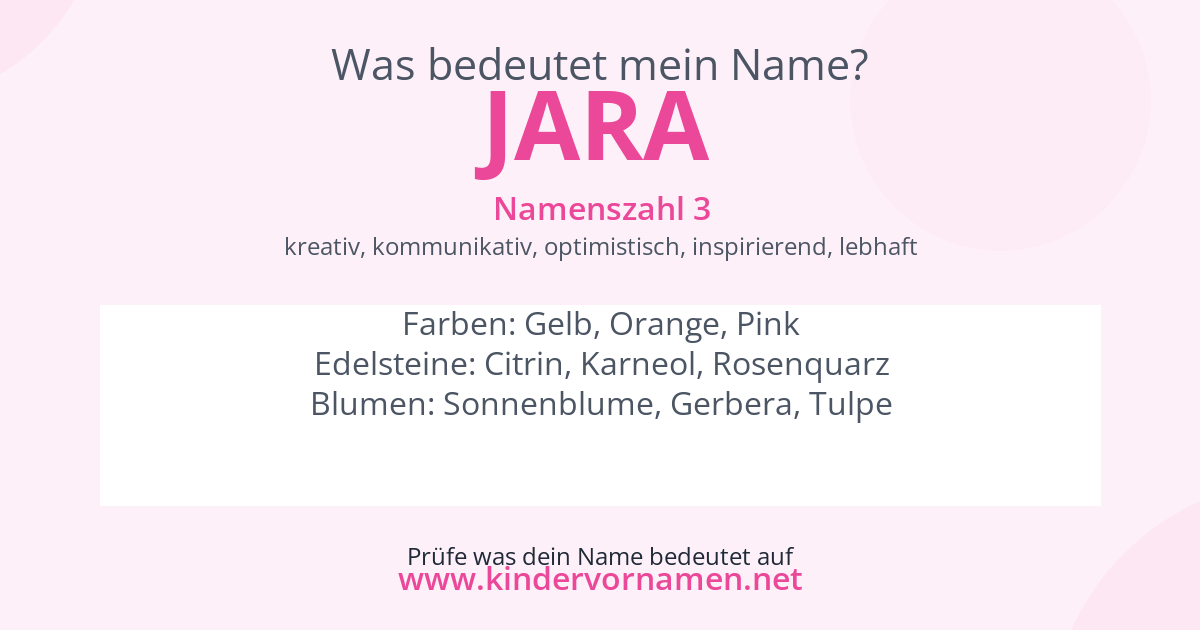 Was bedeutet der Name Jara?
