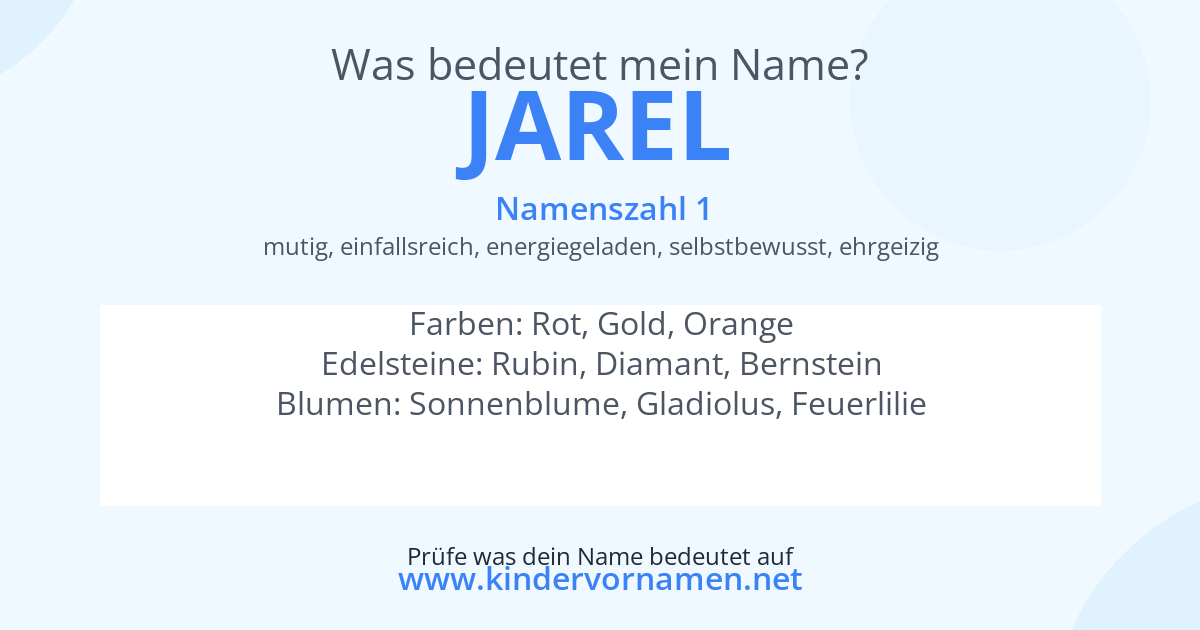Was bedeutet der Name Jarel?