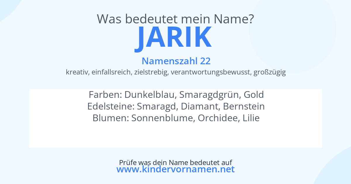Was bedeutet der Name Jarik?