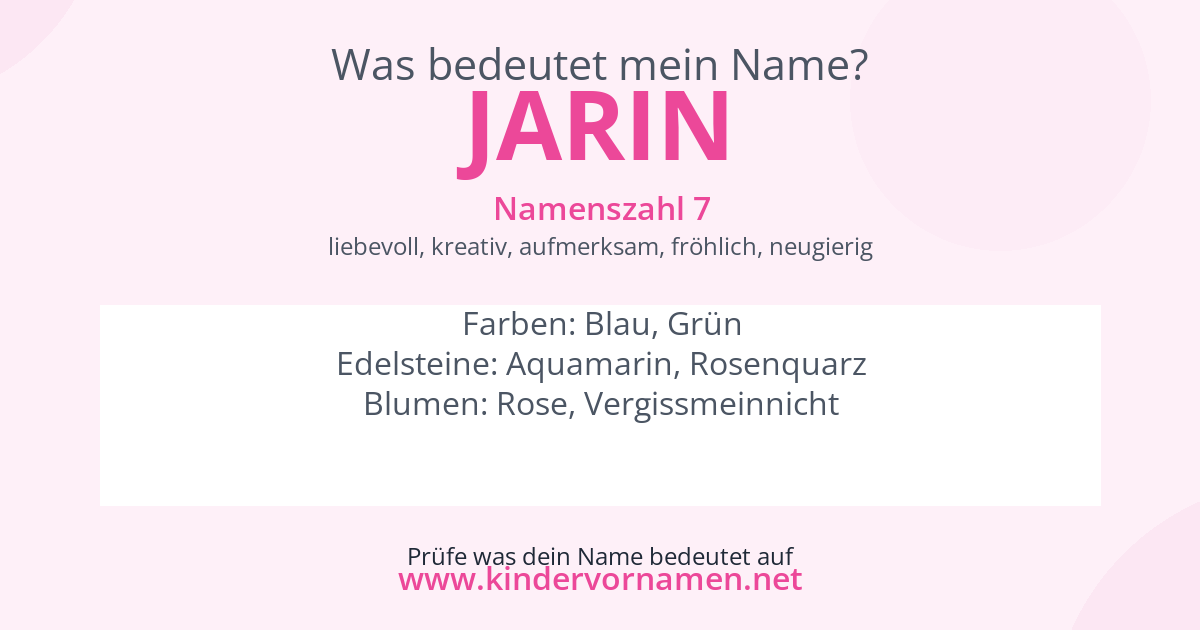 Was bedeutet der Name Jarin?