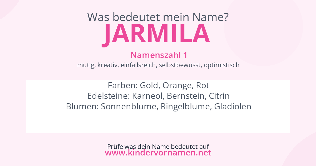 Was bedeutet der Name Jarmila?