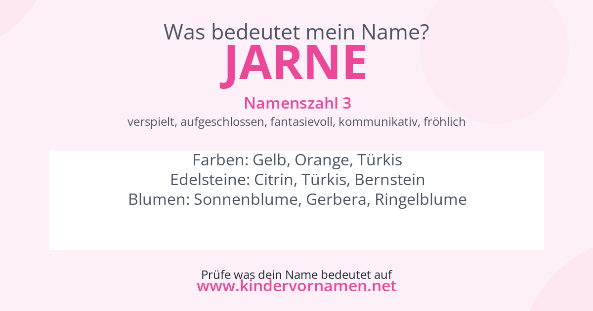 Was bedeutet der Name Jarne?