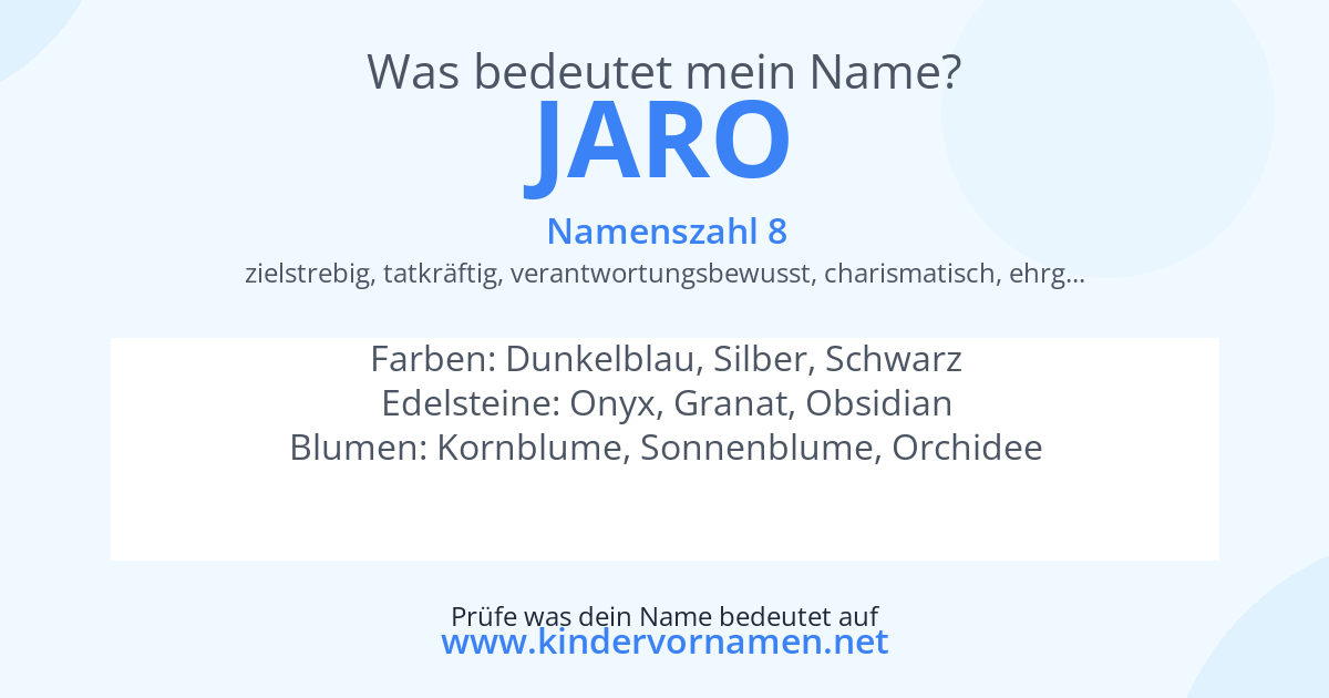 Was bedeutet der Name Jaro?
