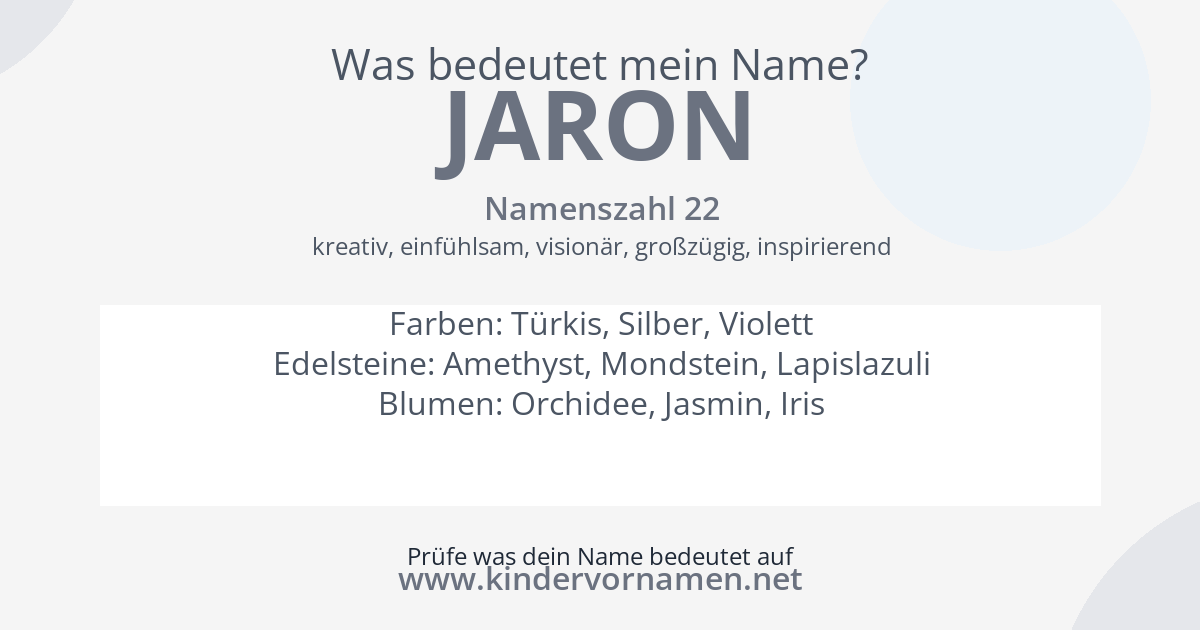 Was bedeutet der Name Jaron?