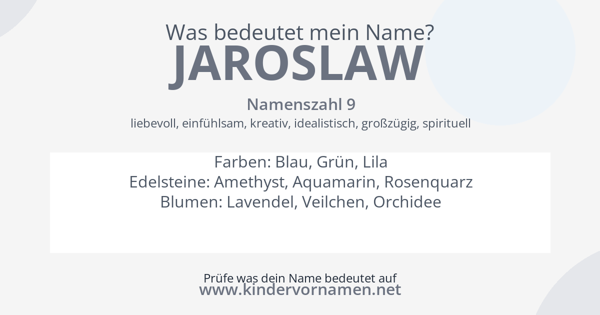 Was bedeutet der Name Jaroslaw?