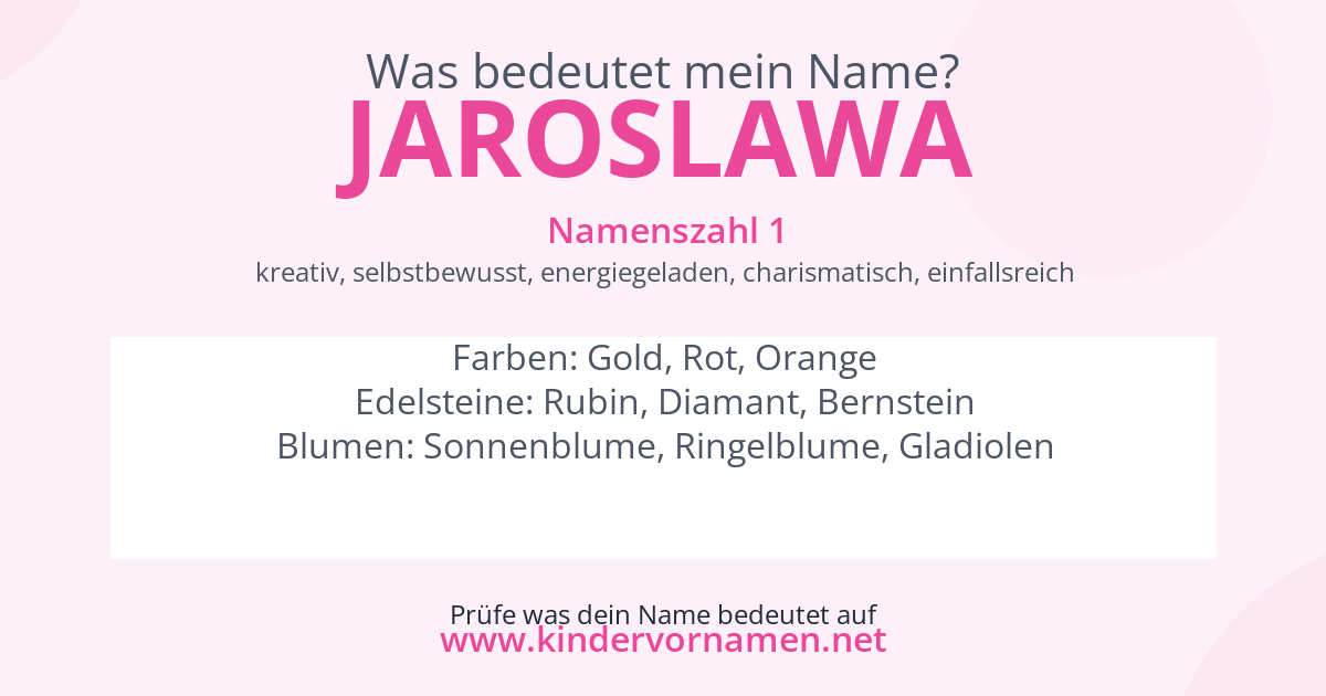 Was bedeutet der Name Jaroslawa?