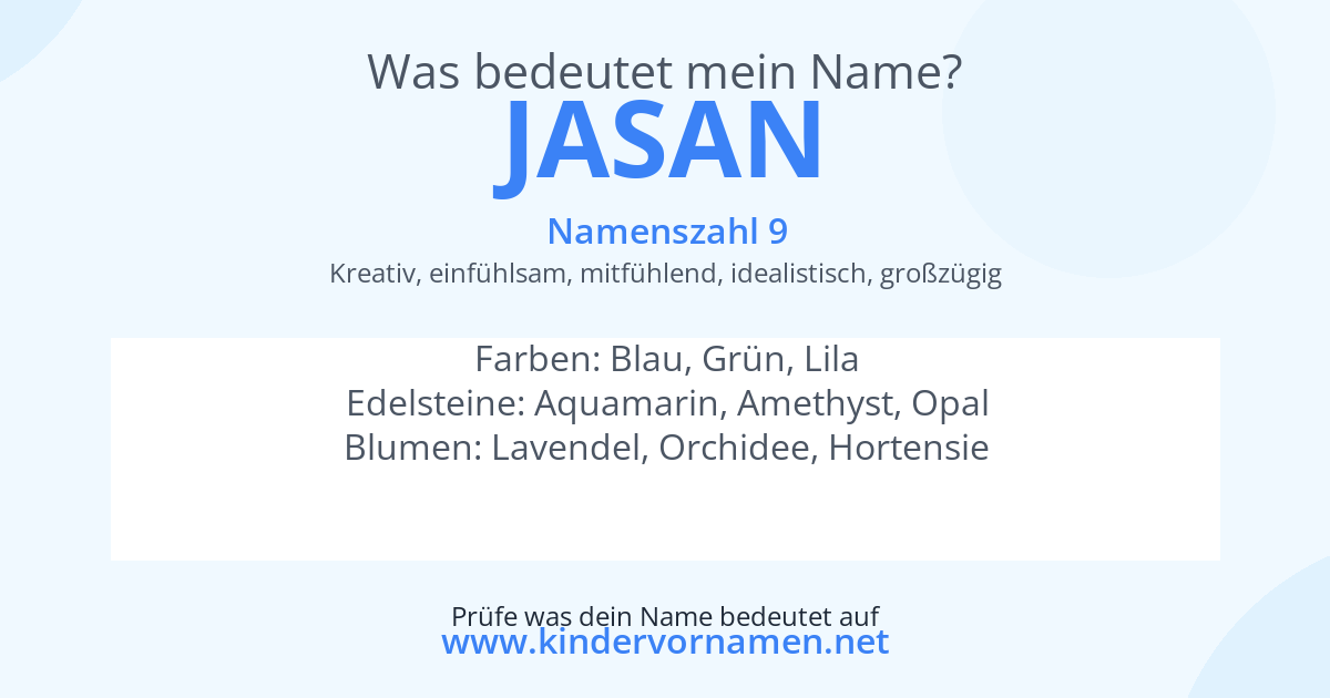 Was bedeutet der Name Jasan?