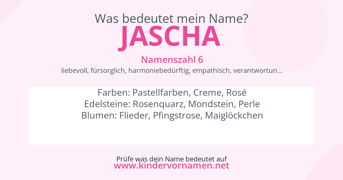 Was bedeutet der Name Jascha?